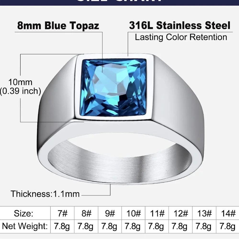 Blue 💙 topaz ring size 9 NWT